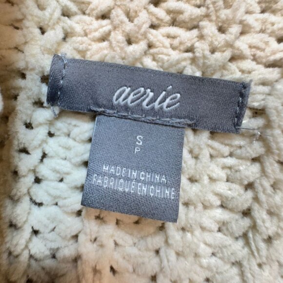 Aerie Womens Turtleneck Sweater Small Beige Oversized Knit Pullover Cozy Casual - Picture 2 of 12